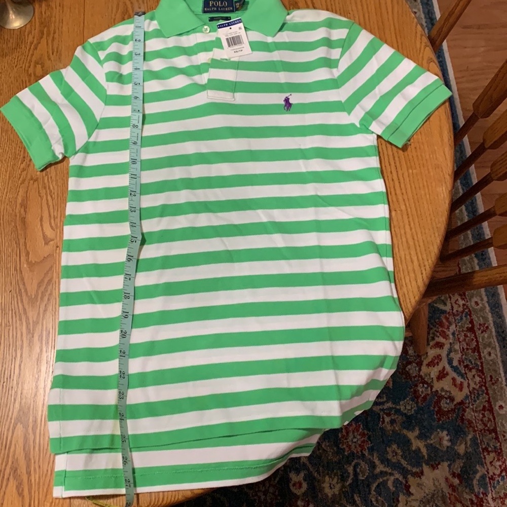 NWT Green Striped Polo Shirt - Picture 10 of 13